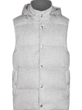 Eleventy Grey Wool Down Puffer Vest